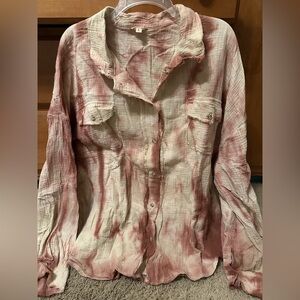 POL Color Wash Cotton Gauze Top